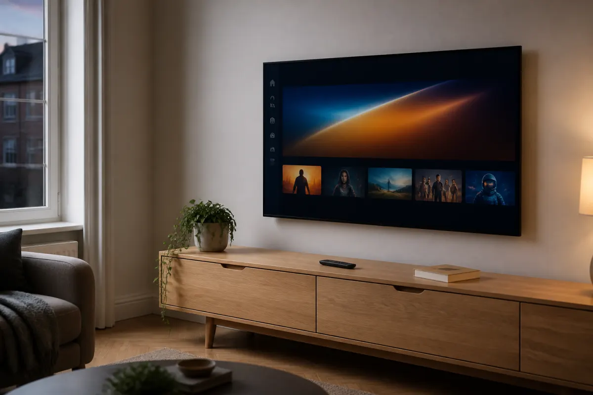 Living room TV ready for XoomsTV IPTV setup